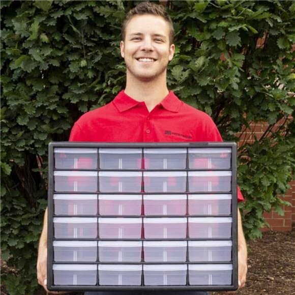 24 Drawer Plastic Storage Cabinet Organizer for Garage Crafts Tools Makeup - Picture 2 of 7